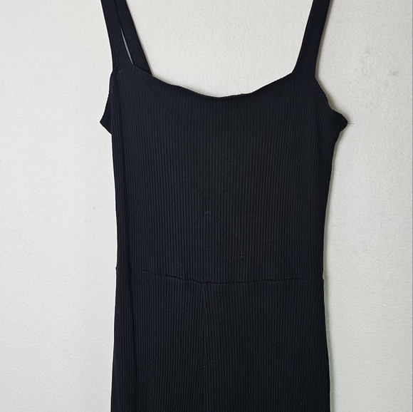 Reformation Jeans Black Ribbed Knit Jumpsuit | Size M | Made in USA Minimalist - Picture 8 of 11